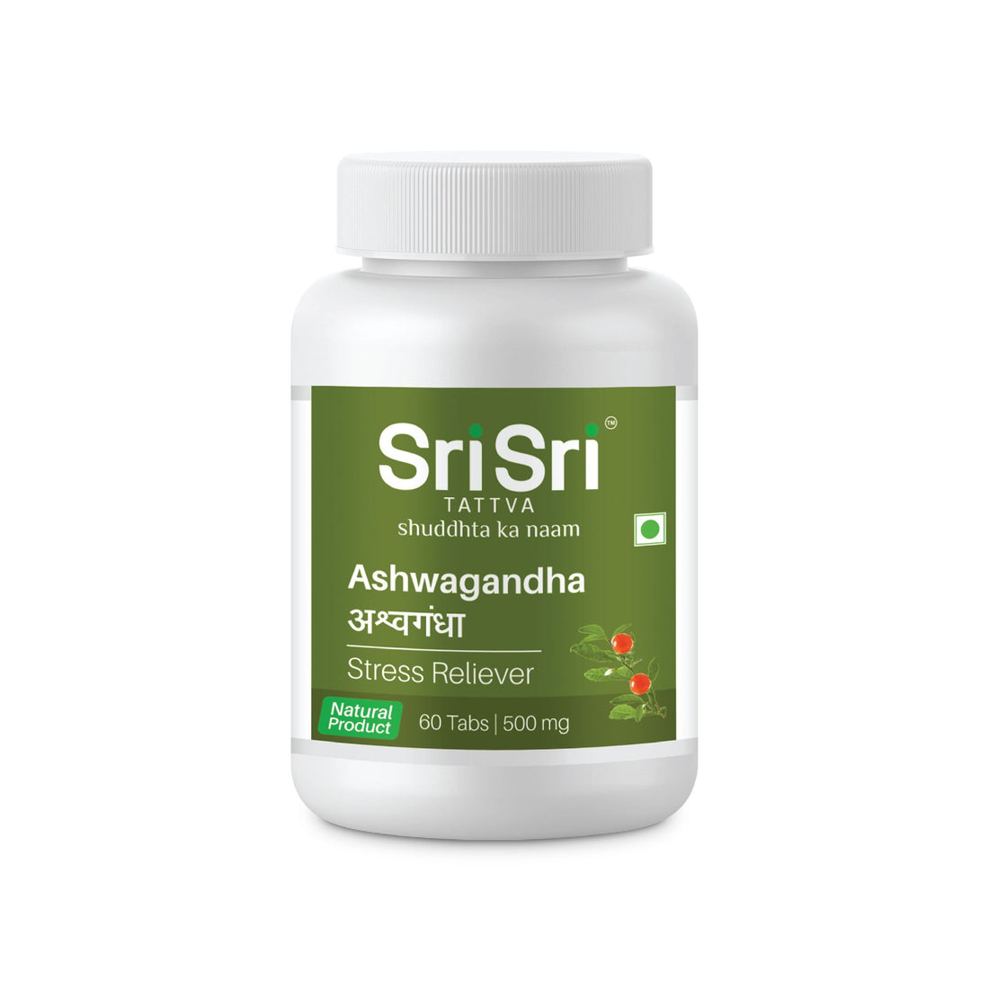 Sri Sri Tattva Ashwagandha 500mg Tablet | Acts as a Stress Reliever