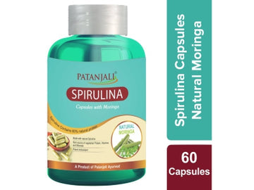 PATANJALI SPIRULINA CAPSULE WITH MORINGA - 60 TABS 65 GM