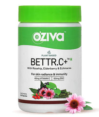 OZIVA BETTR.C+ (PLANT BASED VITAMIN C WITH ZINC, ROSEHIP, BIOFLAVONOIDS) FOR ADVANCED IMMUNITY, BETTER ABSORPTION THAN SYNTHETIC VITAMIN C, 60 CAPSULE (60 CAPSULE)