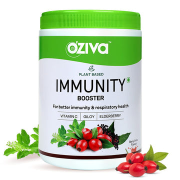 OZIVA PLANT BASED IMMUNITY BOOSTER POWDER(PLANT VITAMIN C WITH GILOY, ELDERBERRY, ACEROLA CHERRY, ROSEHIP, ACAI BERRY EXTRACTS) FOR BETTER IMMUNITY & RESPIRATORY HEALTH, 250G