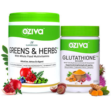 OZIVA SUPERFOOD GREENS & HERBS & OZIVA GLUTATHIONE BUILDER COMBO PACK