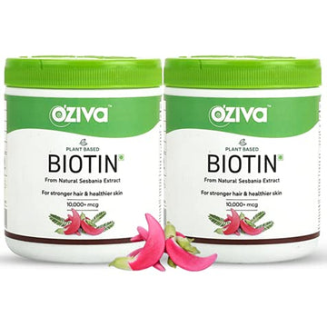 OZIVA PLANT BASED BIOTIN 10000MCG+ OZIVA PLANT BASED BIOTIN 10000MCG+| SUPPLEMENT FOR HAIR GROWTH, FOR STRONGER HAIR & HEALTHIER SKIN (BIOTIN, PACK OF 2)