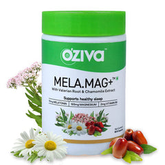 OZIVA MELA.MAG+ (10MG MELATONIN, MAGNESIUM, VITAMIN B6 WITH VALERIAN ROOT, CHAMOMILE EXTRACT) FOR HEALTHY & DEEP SLEEP, 60 VEG CAPSULES