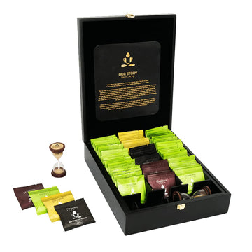 TEAMONK SIGNATURE GOLD PLATED ASSORTED HIMALAYA TEA WITH 2 HOUR GLASSES