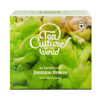 TEA CULTURE OF THE WORLD JASMINE BREEZE | FLOWER TEA BAGS | PREMIUM FIRST QUALITY GREEN TEABAGS | JASMINE TEA LEAVES | HIMALAYAN GREEN TEABAGS , 20 COUNT