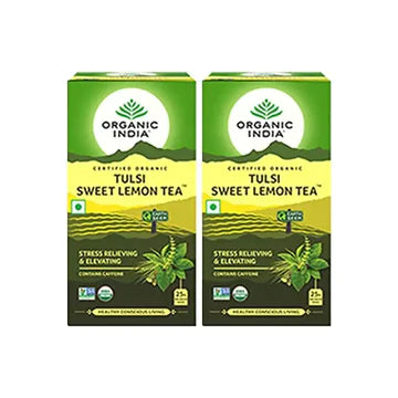 ORGANIC INDIA TULSI 25 TEA BAG PACK OF 2 (SWEET LEMON)