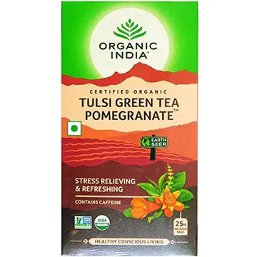 ORGANIC INDIA TULSI GREEN TEA POMEOGRANATE 25 TB