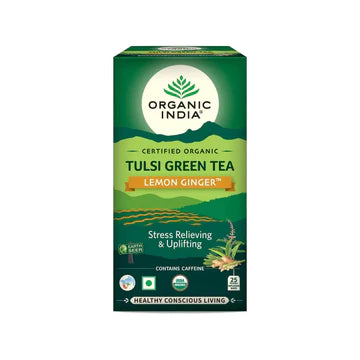 ORGANIC INDIA TULSI GREEN TEA LEMON GINGER- 25TB & TULSI GREEN TEA CLASSIC- 100G