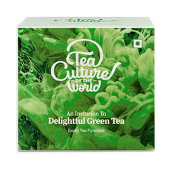 TEA CULTURE OF THE WORLD DELIGHTFUL GREEN TEA | GREEN TEABAGS | PREMIUM FIRST QUALITY GREEN TEABAGS | HIMALAYAN GREEN TEA LEAVES | TEA GREEN FIRST FLUSH, 16 COUNT