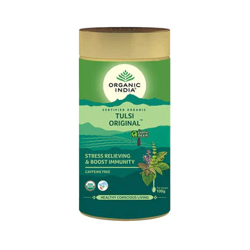 ORGANIC INDIA TULSI ORIGINAL TEA 100 GM TIN (PACK OF 2)