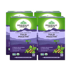 ORGANIC INDIA TULSI MULETHI 25 TEA BAGS- (PACK OF 4)