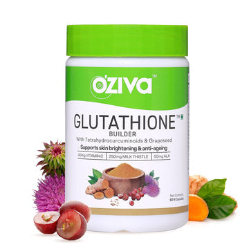 OZIVA GLUTATHIONE BUILDER (WITH VITAMIN C, ALA, SKIN VITAMINS & SELENIUM) FOR SKIN BRIGHTENING & ANTI-AGEING, 60 CAPSULES