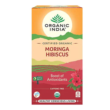 ORGANIC INDIA MORINGA HIBISCUS 25 TEA BAGS (PACK OF 1)