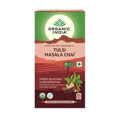 ORGANIC INDIA TULSI TEA CHAI MASALA 25 TEA BAG PACK OF 3