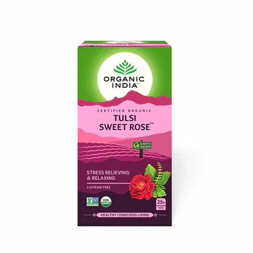 ORGANIC INDIA TULSI SWEET ROSE TEA - 25 INFUSION BAGS