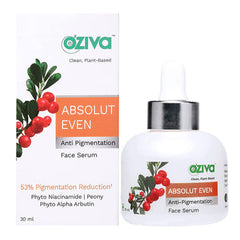 OZIVA ABSOLUT EVEN ANTI-PIGMENTATION FACE SERUM (WITH PHYTO NIACINAMIDE, PHYTO ALPHA ARBUTIN, ALOE VERA & ROSEMARY) FOR HYPERPIGMENTATION & DARK SPOT CORRECTION